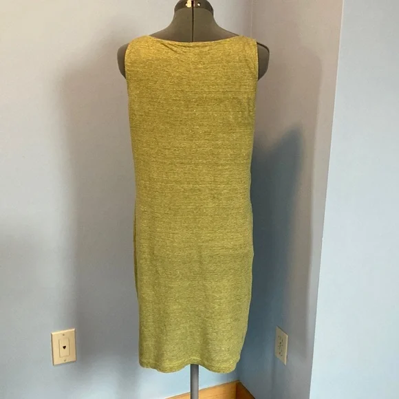 Eileen Fisher Green Linen Dress - Picture 3 of 6